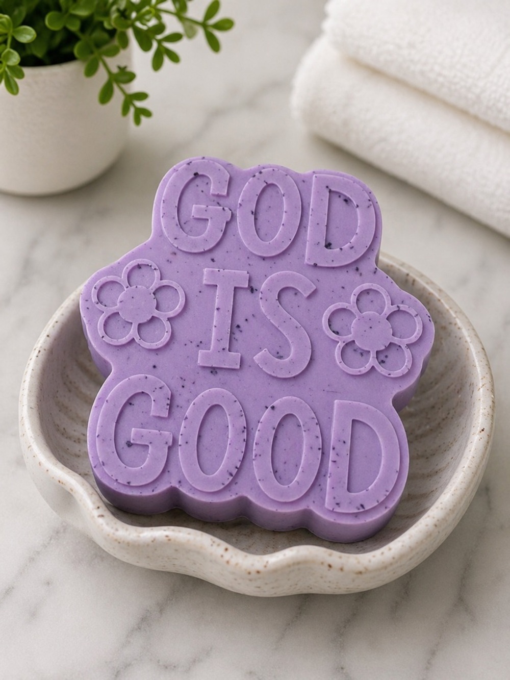 Mango soap handmade 5x4in 8oz shea butter based god is good
